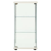 White Storage Cabinet with Tempered Glass